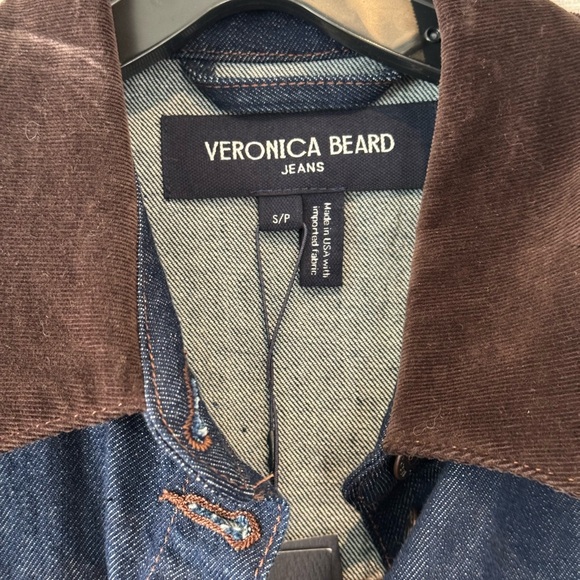 Veronica Beard Dark Denim Jacket with Brown Collar - Picture 7 of 12
